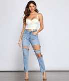 With fun and flirty details, Pearl Embellished Cropped Bustier shows off your unique style for a trendy outfit for the summer season!