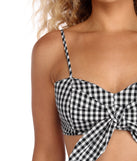 You’ll look stunning in the Girly In Gingham Crop Top when paired with its matching separate to create a glam clothing set perfect for parties, date nights, concert outfits, back-to-school attire, or for any summer event!