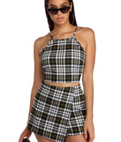 You’ll look stunning in the Plaid About You Top when paired with its matching separate to create a glam clothing set perfect for parties, date nights, concert outfits, back-to-school attire, or for any summer event!