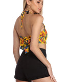 Tropical Tiki Smocked Halter Top