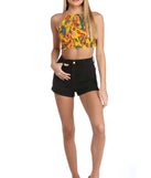 Tropical Tiki Smocked Halter Top