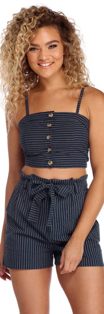 Sweetheart In Stripes Crop Top