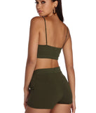 You’ll look stunning in the Knot For You Crop Top when paired with its matching separate to create a glam clothing set perfect for parties, date nights, concert outfits, back-to-school attire, or for any summer event!