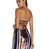 You’ll look stunning in the Electric City Sequin Crop Top when paired with its matching separate to create a glam clothing set perfect for parties, date nights, concert outfits, back-to-school attire, or for any summer event!