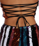 You’ll look stunning in the Electric City Sequin Crop Top when paired with its matching separate to create a glam clothing set perfect for parties, date nights, concert outfits, back-to-school attire, or for any summer event!