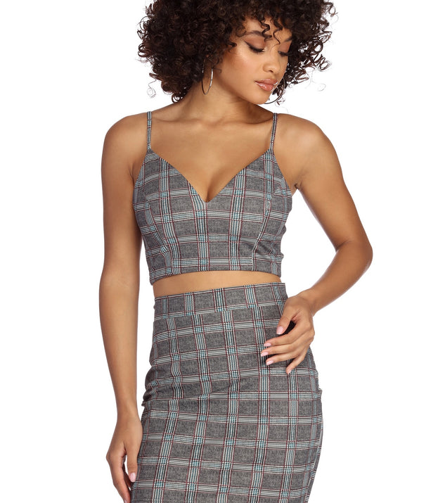Chic In Plaid Crop Top