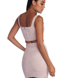 Slay All Day Faux Suede Crop Top
