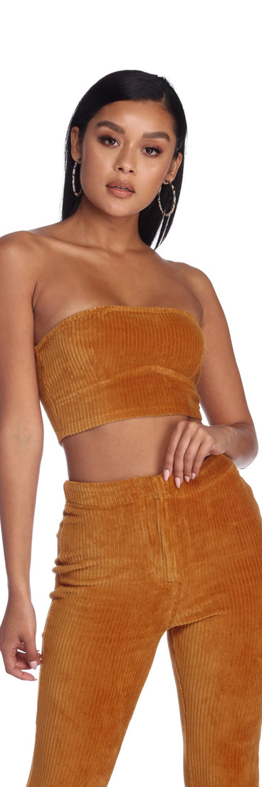 Falling For Corduroy Tube Top