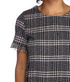 Plaid Boucle Crop Top