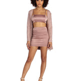 Stroke Of Midnight Satin Crop Top