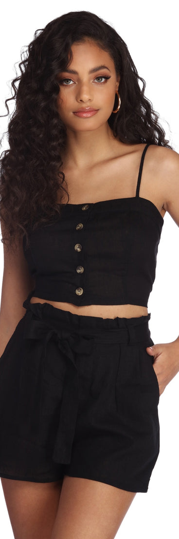 Lovely In Linen Crop Top