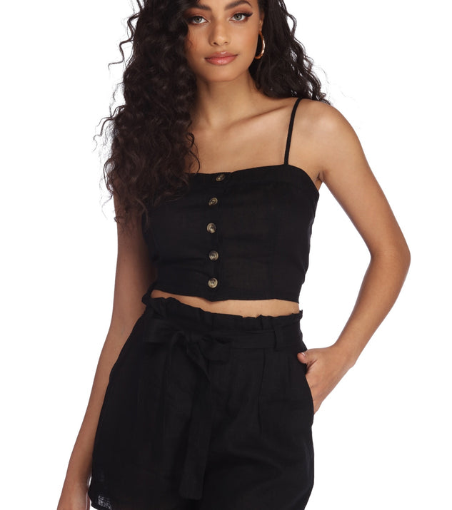 Lovely In Linen Crop Top