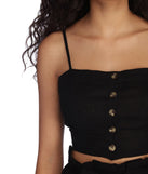 Lovely In Linen Crop Top