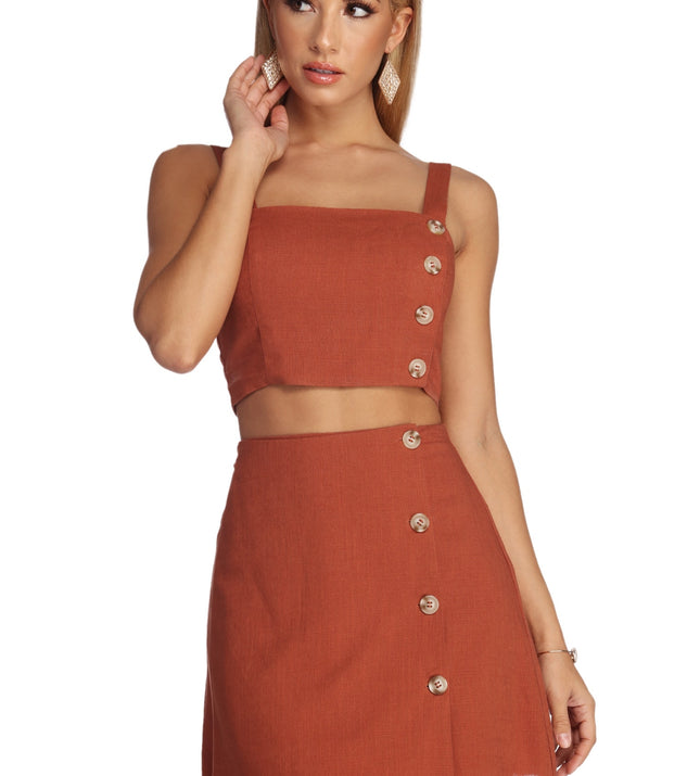 Remember Me Linen Crop Top