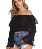 Ruffled In Chiffon Crop Top