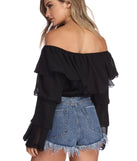 Ruffled In Chiffon Crop Top