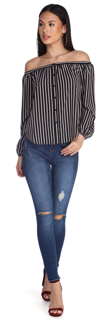 Striped And Hyped Cropped Top
