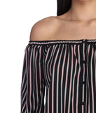 Striped And Hyped Cropped Top