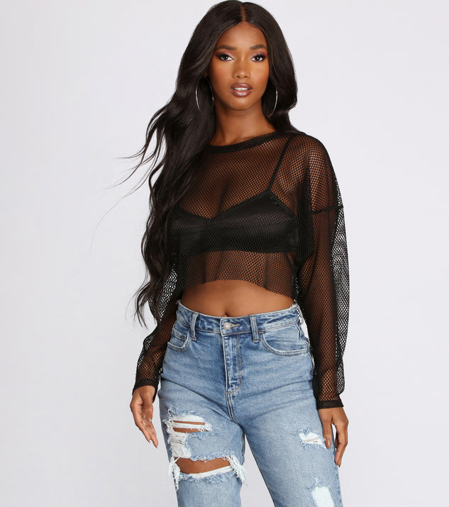 Your Move Fishnet Crop Top is a trendy pick to create 2023 festival outfits, festival dresses, outfits for concerts or raves, and complete your best party outfits!