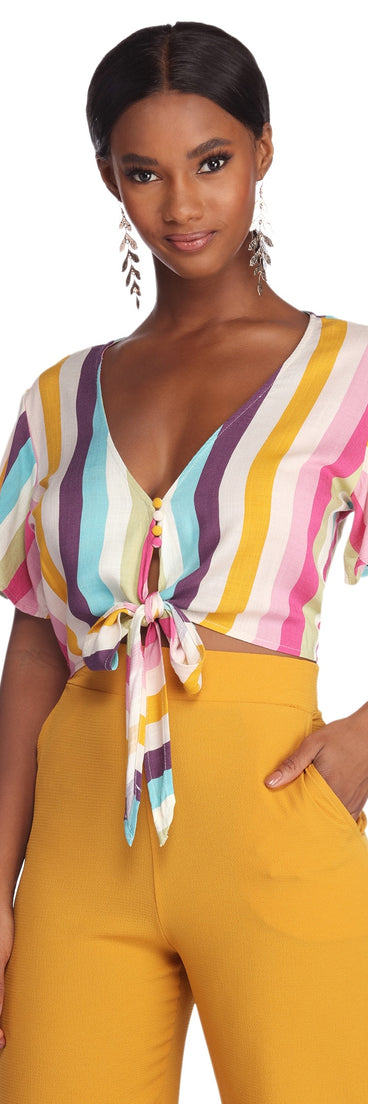 Button Me Up In Stripes Top