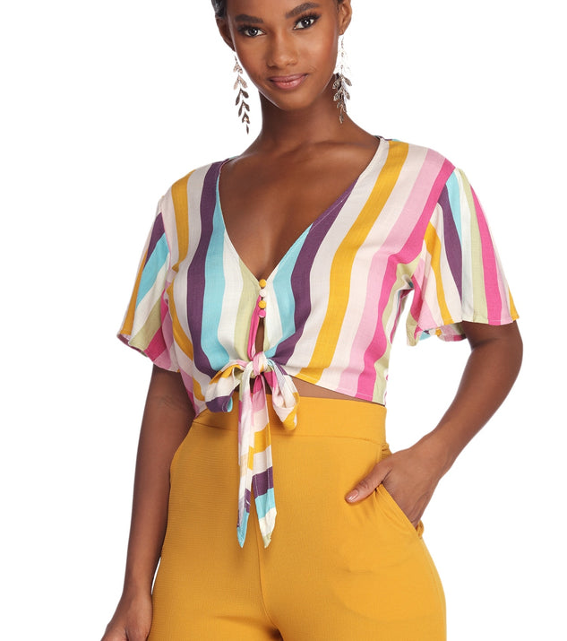 Button Me Up In Stripes Top