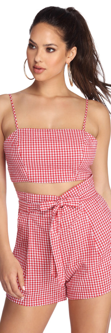 Picnic Time Gingham Crop Top