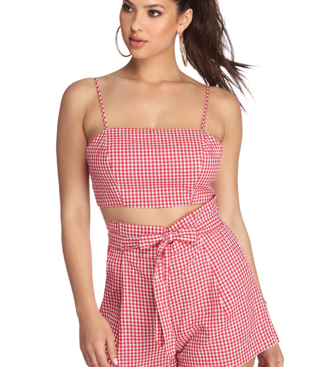 Picnic Time Gingham Crop Top