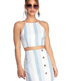 You’ll look stunning in the Fall In Line Crop Top when paired with its matching separate to create a glam clothing set perfect for parties, date nights, concert outfits, back-to-school attire, or for any summer event!