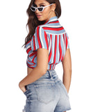 With fun and flirty details, Twist N' Stripe It Out Top shows off your unique style for a trendy outfit for the summer season!