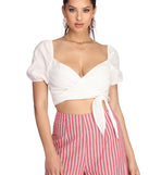She's Poplin Wrap Crop Top