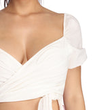 She's Poplin Wrap Crop Top