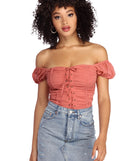 With fun and flirty details, Lace Up Ruched Top shows off your unique style for a trendy outfit for the summer season!