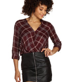 Plaid For Success Surplice Top
