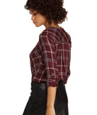 Plaid For Success Surplice Top