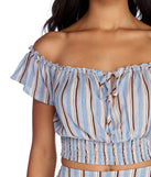You’ll look stunning in the Styled In Stripes Crop Top when paired with its matching separate to create a glam clothing set perfect for parties, date nights, concert outfits, back-to-school attire, or for any summer event!
