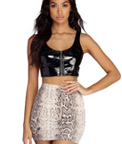 Dress up in For The Record Sleeveless Crop Top as your going-out dress for holiday parties, an outfit for NYE, party dress for a girls’ night out, or a going-out outfit for any seasonal event!