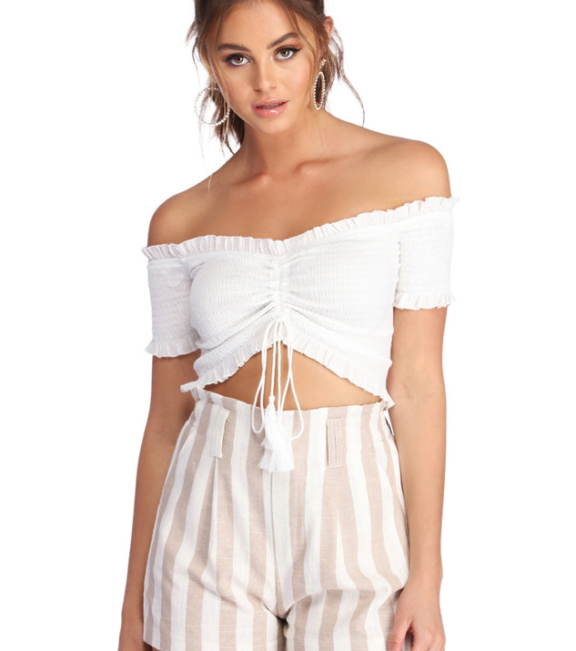 Smocked And Cropped Top
