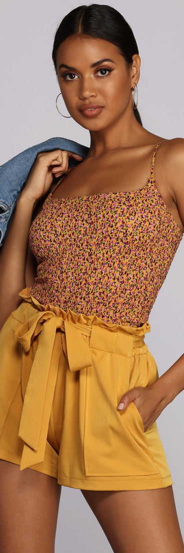 Sweet In Floral Smocked Top