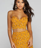 Golden Glow Floral Crop Top