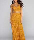 Golden Glow Floral Crop Top