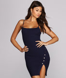 Oh Snap Button Midi Dress