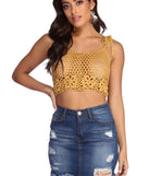 Slay In Crochet Crop Top for 2022 festival outfits, festival dress, outfits for raves, concert outfits, and/or club outfits