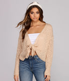 With fun and flirty details, Keeping Knit Cozy Tie Front Sweater shows off your unique style for a trendy outfit for the summer season!