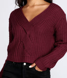 Braided Detail V-Neck Sweater