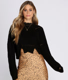 With fun and flirty details, Destructed Mock Neck Pullover shows off your unique style for a trendy outfit for the summer season!