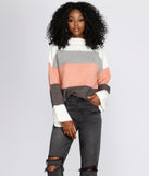 With fun and flirty details, Mock Neck Colorblock Sweater shows off your unique style for a trendy outfit for the summer season!