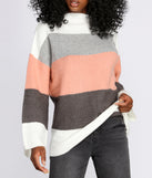 With fun and flirty details, Mock Neck Colorblock Sweater shows off your unique style for a trendy outfit for the summer season!