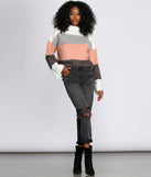 With fun and flirty details, Mock Neck Colorblock Sweater shows off your unique style for a trendy outfit for the summer season!