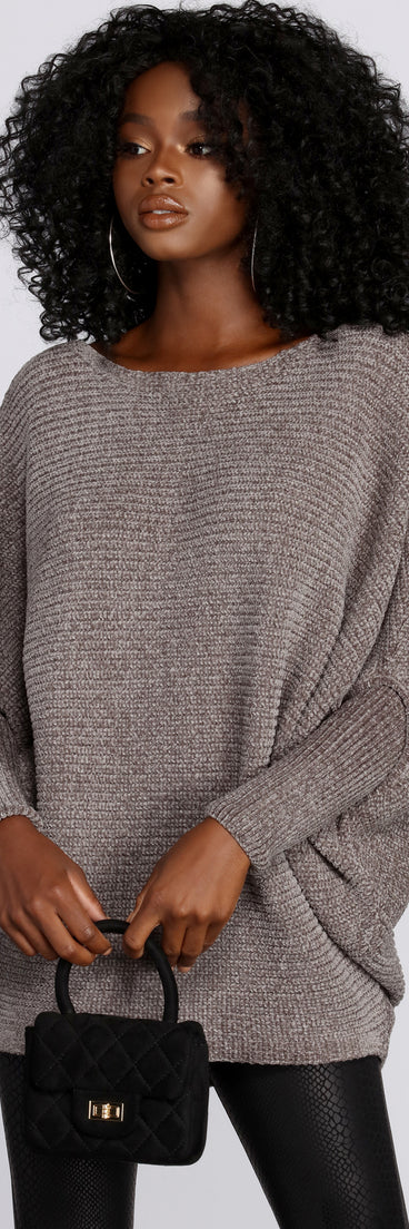 With fun and flirty details, Boat Neck Chenille Pullover Sweater shows off your unique style for a trendy outfit for the summer season!
