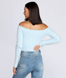 With fun and flirty details, Off The Shoulder Eyelash Knit Top shows off your unique style for a trendy outfit for the summer season!